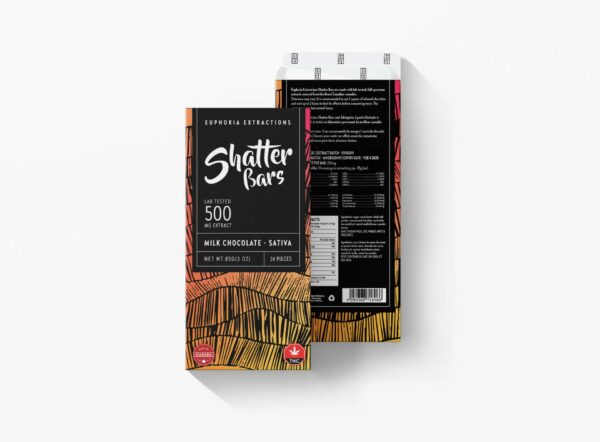 Euphoria Extractions – 500mg Shatter Bar – Milk Chocolate (Sativa) | Ganja Express Canada
