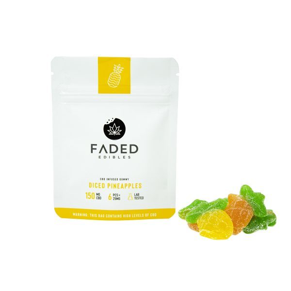 Faded Edibles – CBD 150mg Diced Pineapples | Ganja Express Canada