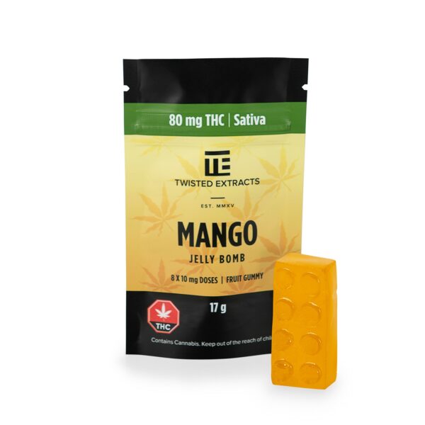 Twisted Extracts- Mango Jelly bomb – SATIVA – 80MG THC | Ganja Express Canada