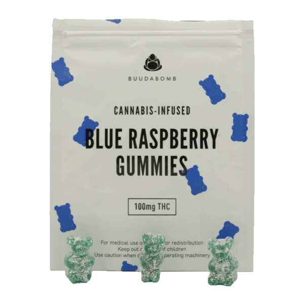 Buudabomb – Blue Raspberry Gummies – 100mg | Ganja Express Canada