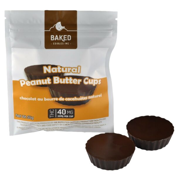 Baked Edibles – Chocolate Mini Peanut Butter Cups 40mg THC | Ganja Express Canada