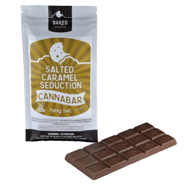 Baked Edibles – Chocolate Bar – Salted Caramel Seduction 75mg THC | Ganja Express Canada