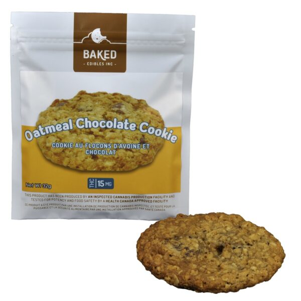 Baked Edibles – Cookie – Oatmeal Chocolate 15mg THC | Ganja Express Canada