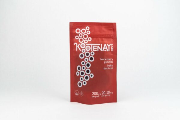 Kootenay Labs – Indica Gummies – Black Cherry – 200mg THC | Ganja Express Canada