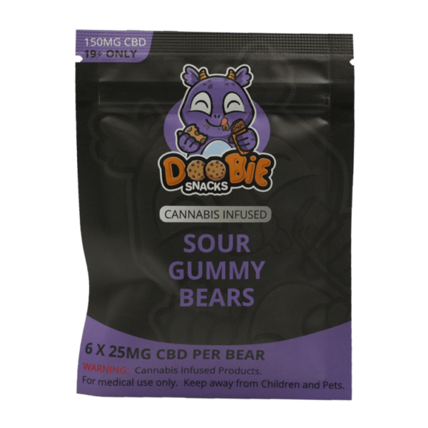 Doobie Snacks – CBD Sour Gummy Bears – 150mg CBD | Ganja Express Canada