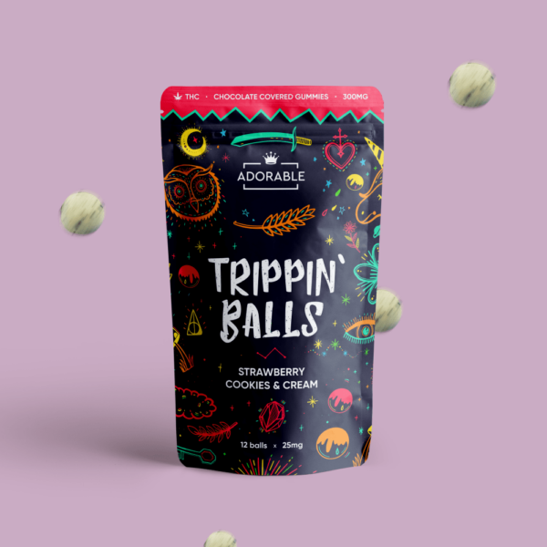 Adorable – Trippin’ Balls – Strawberry Cookies & Cream – 300mg | Ganja Express Canada