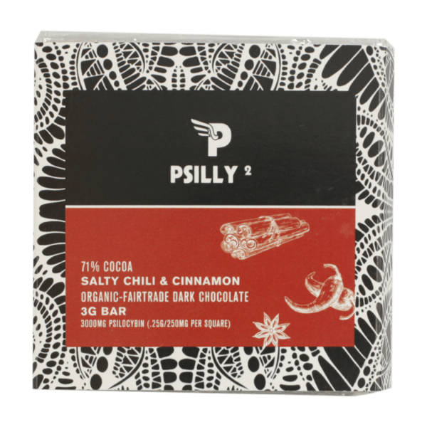 Psilly – Dark Chocolate Bar – Salty Chili & Cinnamon | Ganja Express Canada