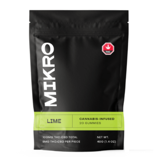 Mikro – 1:1 THC/CBD Gummies – 100mg – Lime | Ganja Express Canada