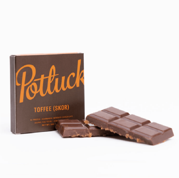 Potluck – Infused Chocolate – Toffee (Skor) – 300mg THC | Ganja Express Canada