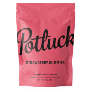 Potluck Extracts – Strawberry Gummies – 200mg THC | Ganja Express Canada