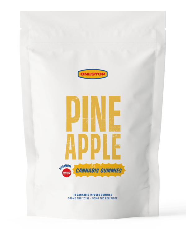 OneStop – Sour Pineapple THC Gummies 500mg | Ganja Express Canada