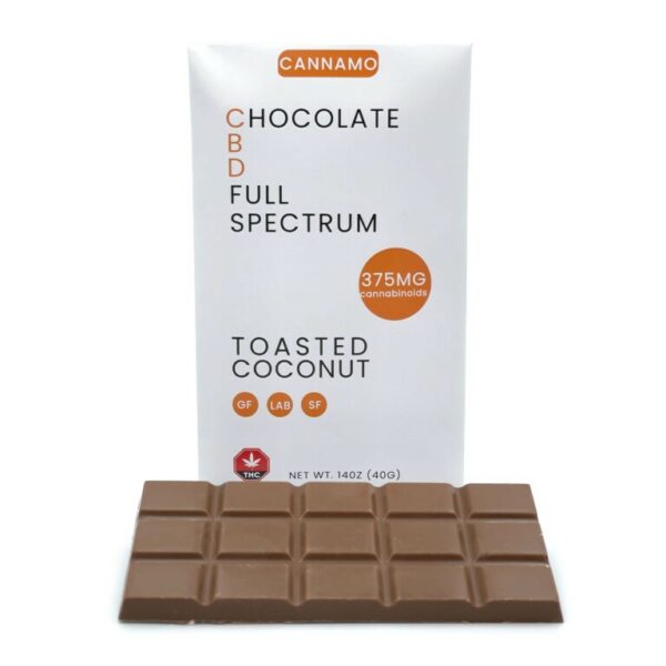 Cannamo – Full Spectrum CBD Chocolate – 375mg – Toasted Coconut | Ganja Express Canada